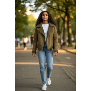 Haute Monde Sherling Suede Coat (L) 20 PTP NWT